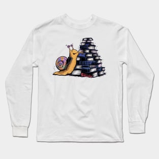 Snail on Books - Over Procrastination Long Sleeve T-Shirt